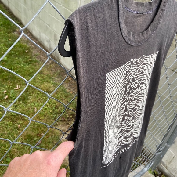 Vintage Joy Division Unknown Pleasures Sleeveless Distressed Shirt Mens Small - Picture 8 of 14